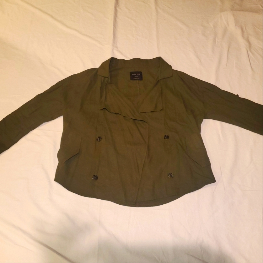 Love Tree Army Green jacket Linen
